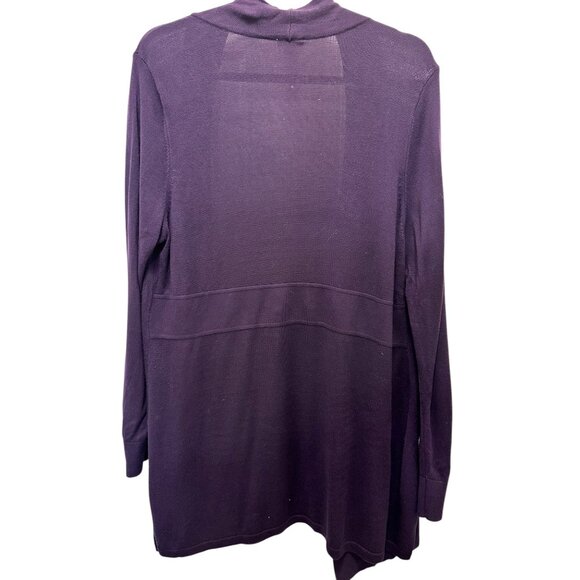 Chicos Open Front Purple Cardigan Sweater Size  XL - Picture 5 of 5